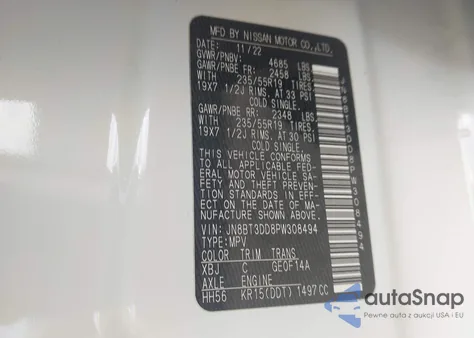 2023 Nissan Rogue Platinum Intelligent Awd из США, поврежденный, VIN JN8BT3DD8PW308494